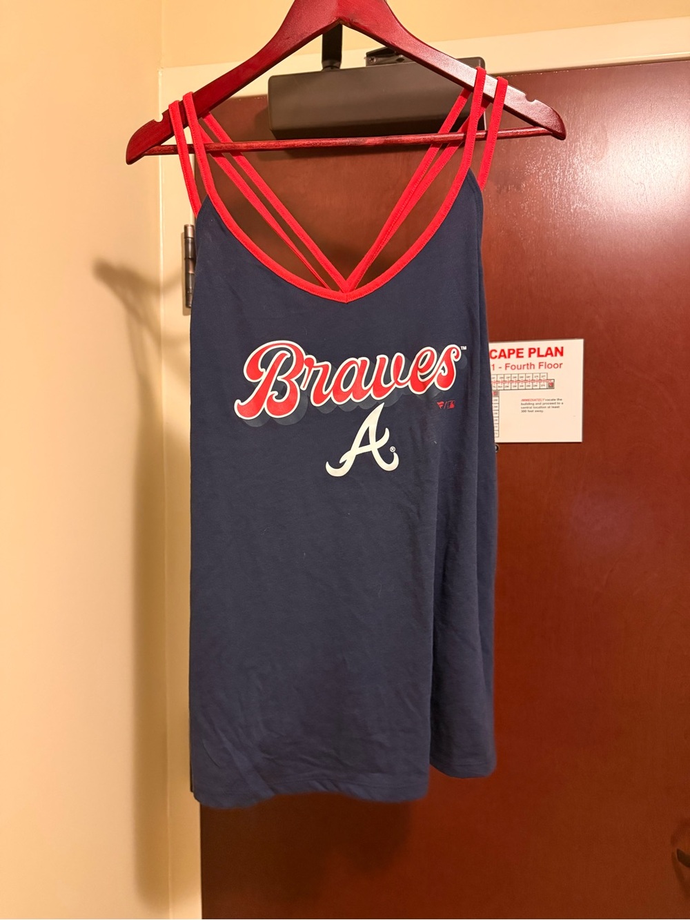 Braves Navy & Red Women's Strappy Tank Top